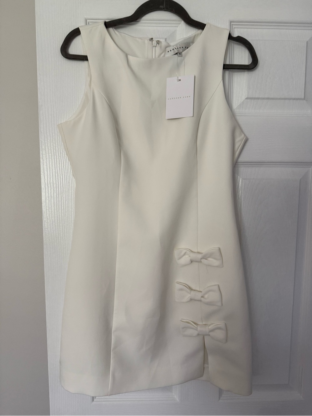 Endless Rose Sleeveless White Dress with Bow Accents - Picture 2 of 4